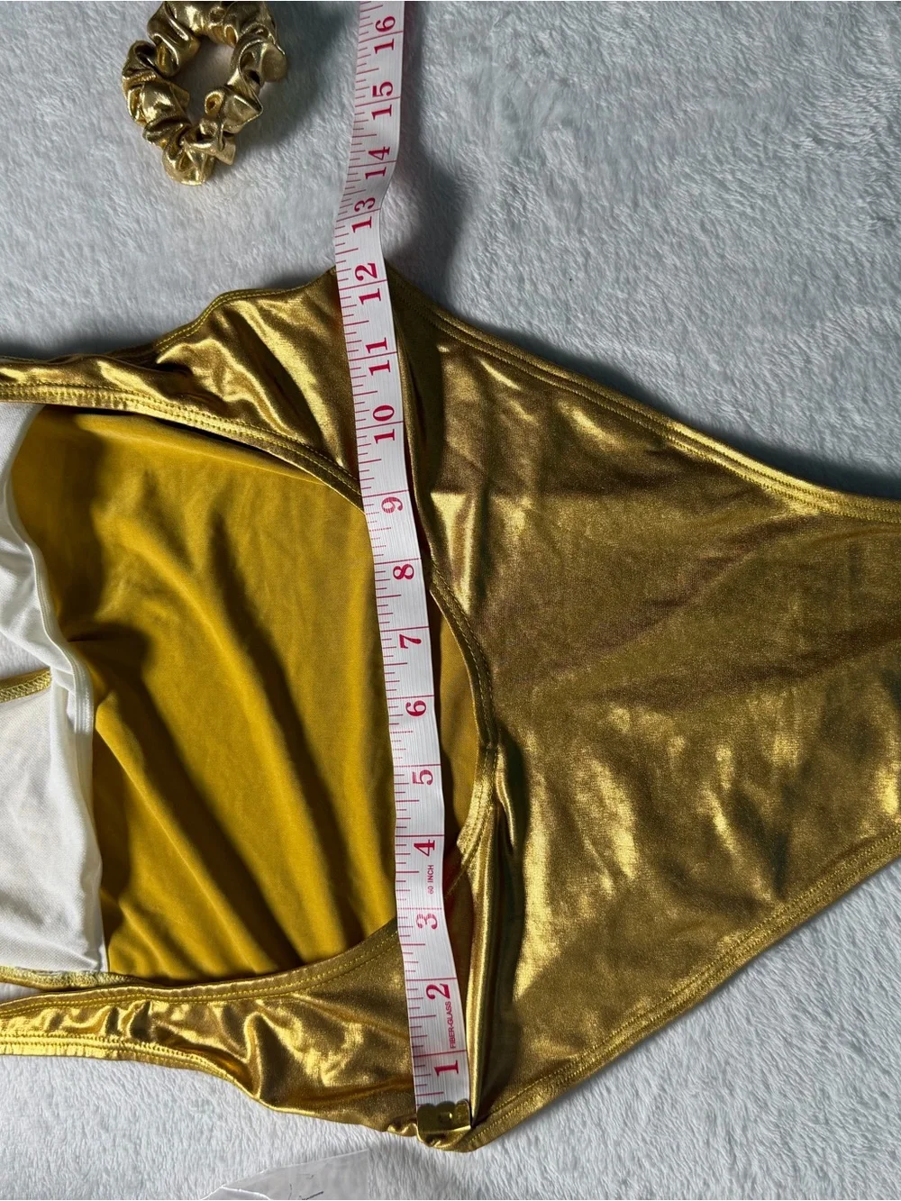 Metallic Gold High-Cut One-Piece Swimsuit